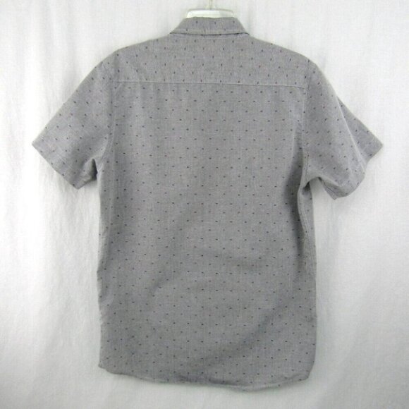 Molokai Surf Co Gray Fish Bone Print Camp Shirt Button Down Size M Surfer Beach - Picture 6 of 10